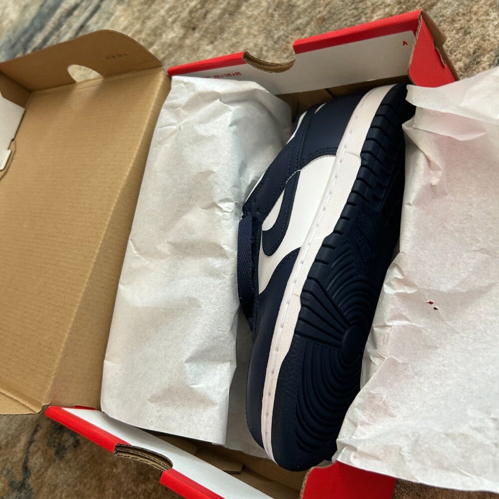 Nike Dunk Low - Children's Size 2Y ( Navy/White) - Picture 3 of 7